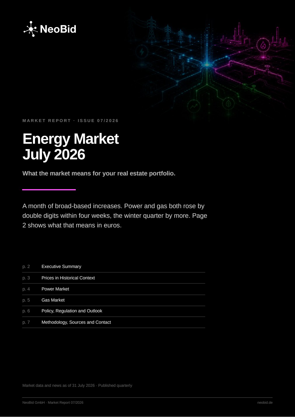Cover of the NeoBid Market Report for July 2026.